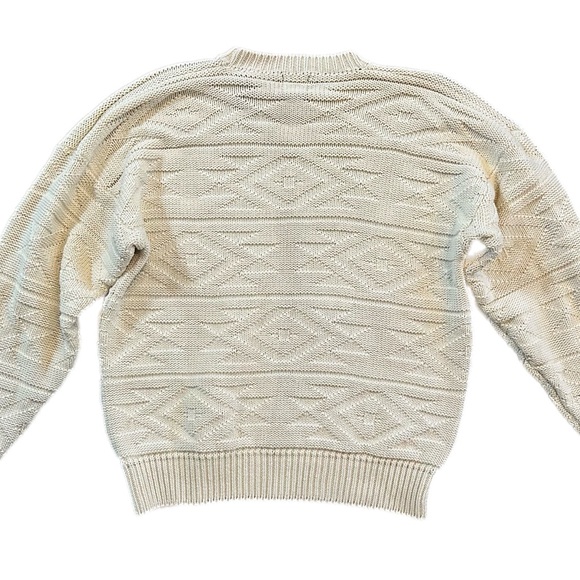 Vintage GAP ramie/cotton Southwest PatternTextured Knit Pullover Jumper Sweater - Picture 5 of 8